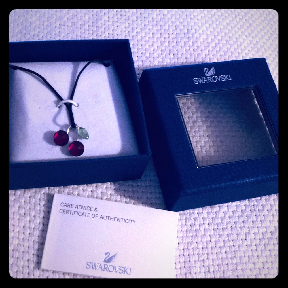 Swarovski crystal  cherry necklace authentic